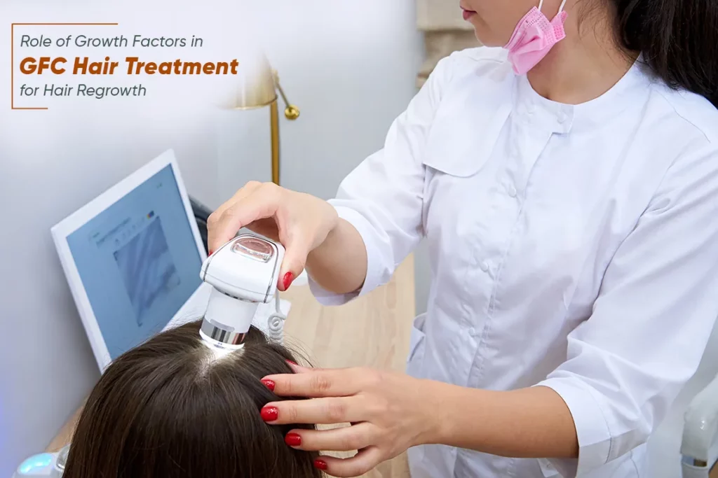 Growth factors in GFC hair treatment activate dormant hair follicles, improve scalp circulation, and promote natural, thicker hair regrowth safely and effectively.