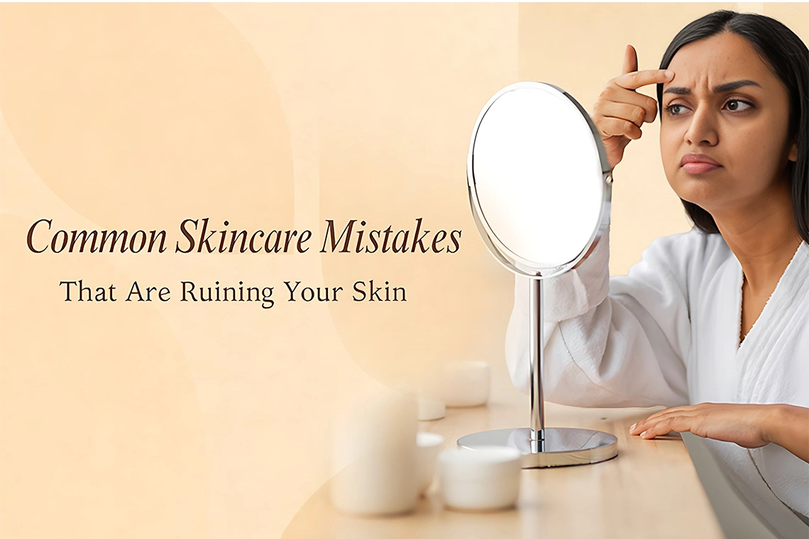 Woman facing skin issues due to common skincare mistakes, consulting experienced skin doctors at a skin clinic in Hyderabad for expert treatment and healthier, clearer skin results.