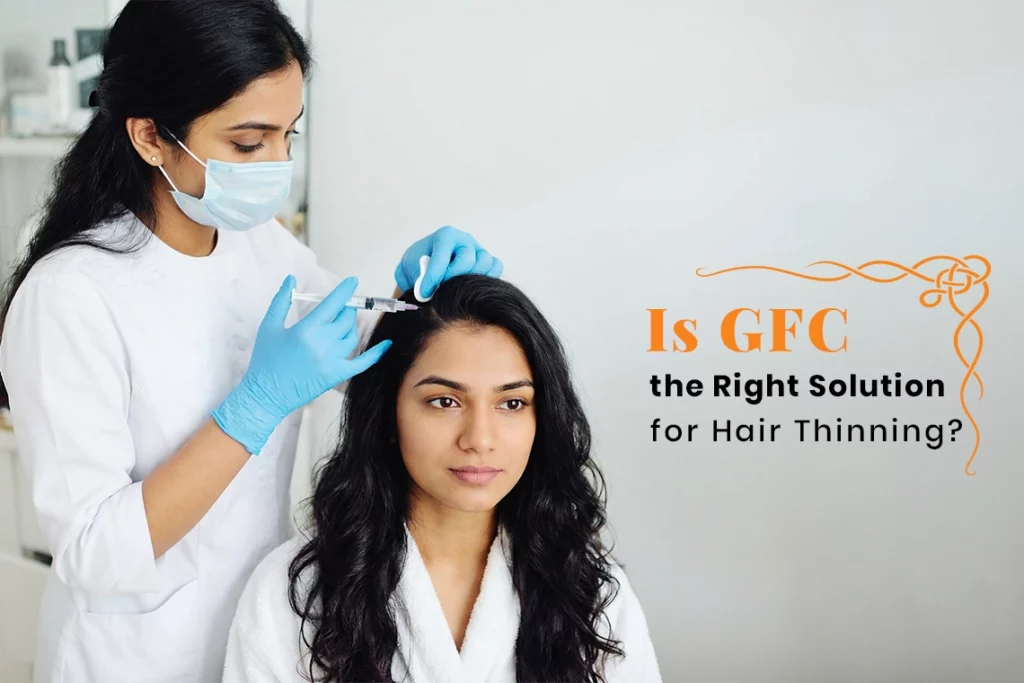 GFC treatment for hair thinning in Hyderabad showing advanced hair restoration solution that improves hair density and supports natural hair growth for long-lasting results